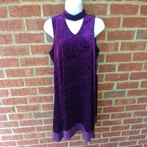 Altar'd State plum purple velvet choker dress